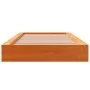 Solid wax brown pine wood bed frame 100x200 cm by , Beds and slatted bases - Ref: Foro24-844430, Price: 100,43 €, Discount: %