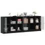 Black engineered wood shelving unit with doors 204x37x75 cm by , Bookcases and shelves - Ref: Foro24-3206532, Price: 205,41 €...