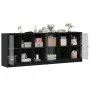 Estantería con puertas madera de ingeniería negro 204x37x75 cm de , Librerías y estanterías - Ref: Foro24-3206532, Precio: 20...