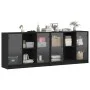 Estantería con puertas madera de ingeniería negro 204x37x75 cm de , Librerías y estanterías - Ref: Foro24-3206532, Precio: 20...