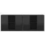 Estantería con puertas madera de ingeniería negro 204x37x75 cm de , Librerías y estanterías - Ref: Foro24-3206532, Precio: 20...