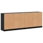 Estantería con puertas madera de ingeniería negro 204x37x75 cm de , Librerías y estanterías - Ref: Foro24-3206532, Precio: 20...