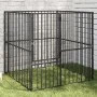 Corralito para perros con 4 paneles acero galvanizado negro de , Casetas para perros - Ref: Foro24-172210, Precio: 97,10 €, D...