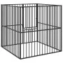 Corralito para perros con 4 paneles acero galvanizado negro de , Casetas para perros - Ref: Foro24-172210, Precio: 97,10 €, D...