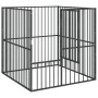 Corralito para perros con 4 paneles acero galvanizado negro de , Casetas para perros - Ref: Foro24-172210, Precio: 102,72 €, ...