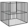 Corralito para perros con 4 paneles acero galvanizado negro de , Casetas para perros - Ref: Foro24-172210, Precio: 97,10 €, D...