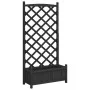 Planter with solid black fir wood trellis by , Pots and planters - Ref: Foro24-365490, Price: 87,31 €, Discount: %