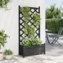 Planter with solid black fir wood trellis by , Pots and planters - Ref: Foro24-365490, Price: 87,31 €, Discount: %