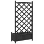 Planter with solid black fir wood trellis by , Pots and planters - Ref: Foro24-365490, Price: 87,31 €, Discount: %