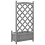 Planter with solid gray fir wood trellis by , Pots and planters - Ref: Foro24-365486, Price: 70,97 €, Discount: %