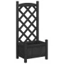 Planter with solid black fir wood trellis by , Pots and planters - Ref: Foro24-365484, Price: 66,33 €, Discount: %
