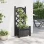 Planter with solid black fir wood trellis by , Pots and planters - Ref: Foro24-365484, Price: 66,33 €, Discount: %