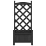 Planter with solid black fir wood trellis by , Pots and planters - Ref: Foro24-365484, Price: 64,37 €, Discount: %