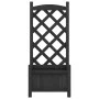Planter with solid black fir wood trellis by , Pots and planters - Ref: Foro24-365484, Price: 66,33 €, Discount: %