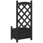 Planter with solid black fir wood trellis by , Pots and planters - Ref: Foro24-365484, Price: 64,37 €, Discount: %