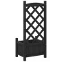 Planter with solid black fir wood trellis by , Pots and planters - Ref: Foro24-365484, Price: 66,33 €, Discount: %