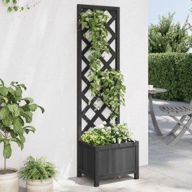 Pflanzgefäß mit Gitter aus massivem schwarzem Tannenholz von , Töpfe und Pflanzgefäße - Ref: Foro24-365478, Preis: 53,89 €, R...