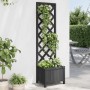 Planter with solid black fir wood trellis by , Pots and planters - Ref: Foro24-365478, Price: 53,89 €, Discount: %