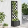 Planter with solid black fir wood trellis by , Pots and planters - Ref: Foro24-365478, Price: 59,53 €, Discount: %