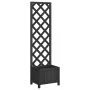 Planter with solid black fir wood trellis by , Pots and planters - Ref: Foro24-365478, Price: 59,53 €, Discount: %