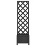 Planter with solid black fir wood trellis by , Pots and planters - Ref: Foro24-365478, Price: 53,89 €, Discount: %
