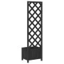 Planter with solid black fir wood trellis by , Pots and planters - Ref: Foro24-365478, Price: 59,53 €, Discount: %