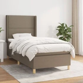 Box spring bed with taupe gray fabric mattress 80x200 cm by , Beds and slatted bases - Ref: Foro24-3131869, Price: 339,19 €, ...