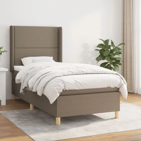 Box spring bed with taupe gray fabric mattress 80x200 cm by , Beds and slatted bases - Ref: Foro24-3131869, Price: 339,19 €, ...