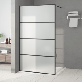 Black frosted ESG glass shower screen 115x195 cm by , Shower walls and screens - Ref: Foro24-152133, Price: 208,42 €, Discoun...