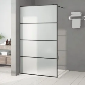 Black frosted ESG glass shower screen 115x195 cm by , Shower walls and screens - Ref: Foro24-152133, Price: 204,44 €, Discoun...