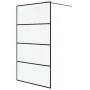 Black frosted ESG glass shower screen 115x195 cm by , Shower walls and screens - Ref: Foro24-152133, Price: 208,42 €, Discoun...