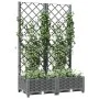 Planter with trellis PP light gray 80x40x121.5 cm by , Pots and planters - Ref: Foro24-153271, Price: 70,59 €, Discount: %