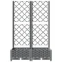 Planter with trellis PP light gray 80x40x121.5 cm by , Pots and planters - Ref: Foro24-153271, Price: 70,59 €, Discount: %