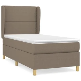 Box spring bed with taupe gray fabric mattress 80x200 cm by , Beds and slatted bases - Ref: Foro24-3128401, Price: 338,75 €, ...