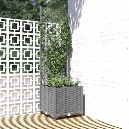 Pflanzgefäß mit Gitter PP hellgrau 40x40x136 cm von , Töpfe und Pflanzgefäße - Ref: Foro24-153270, Preis: 63,53 €, Rabatt: %