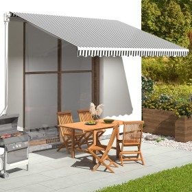 Replacement fabric for anthracite gray and white awning 4x3.5 m by , Awnings - Ref: Foro24-311988, Price: 61,88 €, Discount: %