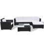 6-teiliges Set aus Gartenmöbeln und Kissen aus schwarzem Synthetikrattan von , Gartensets - Ref: Foro24-42102, Preis: 775,56 ...