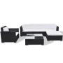 Set muebles de jardín y cojines 6 piezas ratán sintético negro de , Conjuntos de jardín - Ref: Foro24-42102, Precio: 761,53 €...