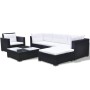 6-teiliges Set aus Gartenmöbeln und Kissen aus schwarzem Synthetikrattan von , Gartensets - Ref: Foro24-42102, Preis: 775,56 ...