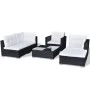 Garden furniture set and cushions, 6 pieces, black synthetic rattan by , Garden sets - Ref: Foro24-42102, Price: 761,53 €, Di...