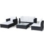 6-teiliges Set aus Gartenmöbeln und Kissen aus schwarzem Synthetikrattan von , Gartensets - Ref: Foro24-42102, Preis: 775,56 ...