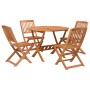 Juego de comedor de jardín 5 piezas madera maciza de acacia