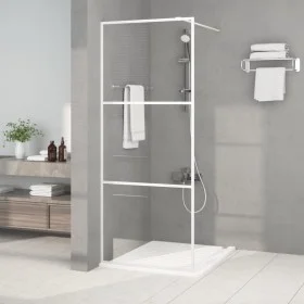 Shower screen made of transparent white ESG glass 80x195 cm by , Shower walls and screens - Ref: Foro24-152120, Price: 140,98...
