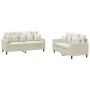 Cream velvet 2-piece sofa set with cushions by , Sofas - Ref: Foro24-3201708, Price: 455,94 €, Discount: %
