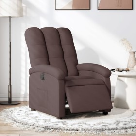 Sillón reclinable eléctrico tela marrón oscuro de , Sillones - Ref: Foro24-3204073, Precio: 236,34 €, Descuento: %