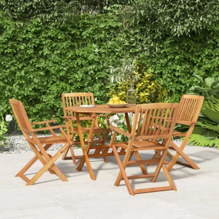 Juego de comedor de jardín 5 piezas madera maciza de acacia de , Conjuntos de jardín - Ref: Foro24-3152901, Precio: 314,65 €,...