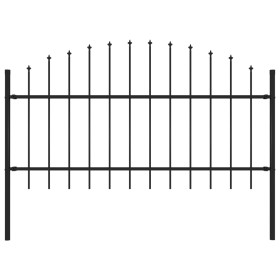 Garden fence with black steel spikes (1-1.25)x1.7 m by vidaXL, fence panels - Ref: Foro24-144942, Price: 76,68 €, Discount: %
