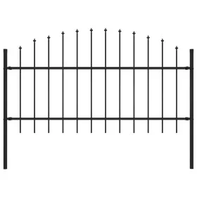 Gartenzaun mit schwarzen Stahlspitzen (1-1,25) x 1,7 m von vidaXL, Zaunpaneele - Ref: Foro24-144942, Preis: 81,81 €, Rabatt: %