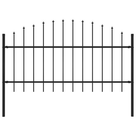 Garden fence with black steel spikes (1-1.25)x1.7 m by vidaXL, fence panels - Ref: Foro24-144942, Price: 76,68 €, Discount: %