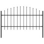 Garden fence with black steel spikes (1-1.25)x1.7 m by vidaXL, fence panels - Ref: Foro24-144942, Price: 76,68 €, Discount: %